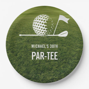 Assiettes En Carton Golf Golfeur Minimaliste Hommes Anniversaire