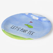 Assiettes En Carton Golf Let’s Par avec drapeau de golf sur Green Part (Angle)