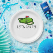 Assiettes En Carton Golf Let’s Par avec drapeau de golf sur vert blanc (Fête)