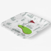 Assiettes En Carton Golf Let’s Par avec drapeau de golf sur vert blanc (Angulaire)