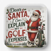 Golf Noël golfant Santa Golfeur au drapeau de gol