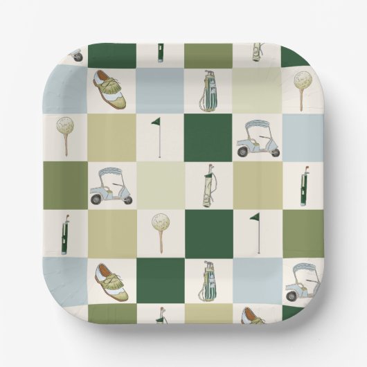 Assiettes En Carton Golf Par Tee (Recto)