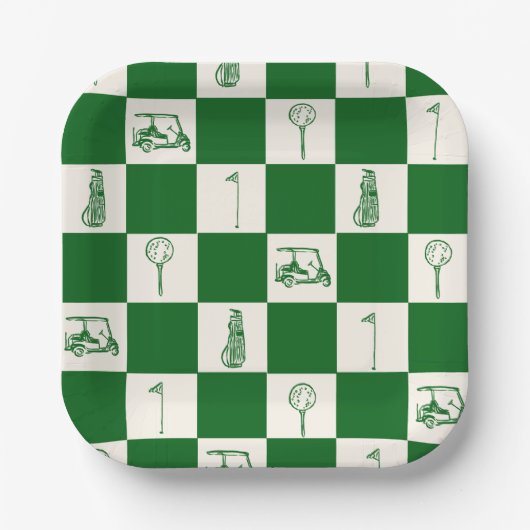 Assiettes En Carton Golf Par Tee (Recto)