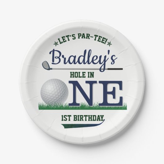 Assiettes En Carton Golf PAR-TEE 1er anniversaire (Devant)