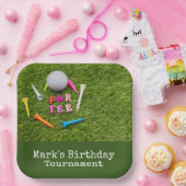 Assiettes En Carton Golf Par terrain avec balle de golf sur vert (Fête)
