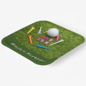 Assiettes En Carton Golf Par terrain avec balle de golf sur vert (Angulaire)