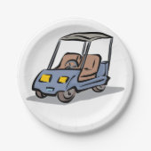 Assiettes En Carton Golf Part Fun Sport Véhicule (Devant)