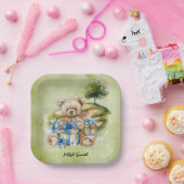 Assiettes En Carton Golf Teddy Bear It's Boy for Baby shower (Fête)