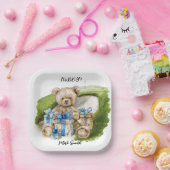 Assiettes En Carton Golf Teddy Bear It's Boy for Baby shower (Fête)
