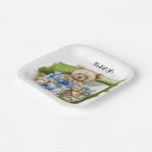 Assiettes En Carton Golf Teddy Bear It's Boy for Baby shower (Angulaire)