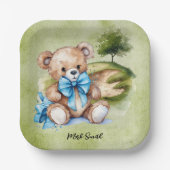 Assiettes En Carton Golf Teddy Bear It's Boy for Baby shower (Recto)