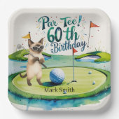 Assiettes En Carton Golfer 60e anniversaire pour les Amoureux de les c (Recto)