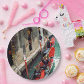 Assiettes En Carton Gondoles sur un canal vénitien (Fête)