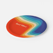Assiettes En Carton Good Vibes personnalisable les années 70 Ombre (Angle)