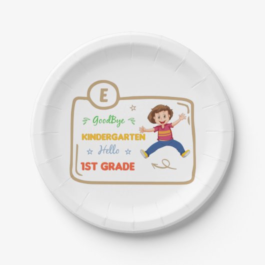 Assiettes En Carton Goodbye Kindergarten Hello 1st Grade 2022 (Devant)