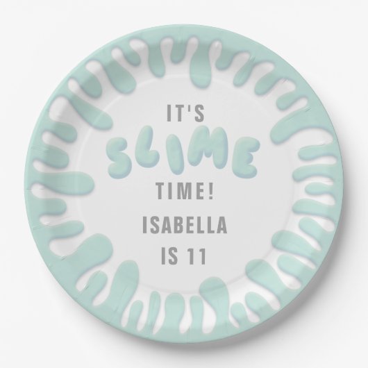 Assiettes En Carton Gooey bleu turquoise soirée (Devant)