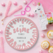 Assiettes En Carton Gooey rose rose slime fête (Fête)