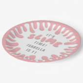 Assiettes En Carton Gooey rose rose slime fête (Angle)