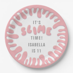 Assiettes En Carton Gooey rose rose slime fête