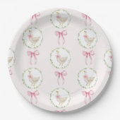 Assiettes En Carton Goose Blush rose Bow Pastel Fille Anniversaire (Devant)