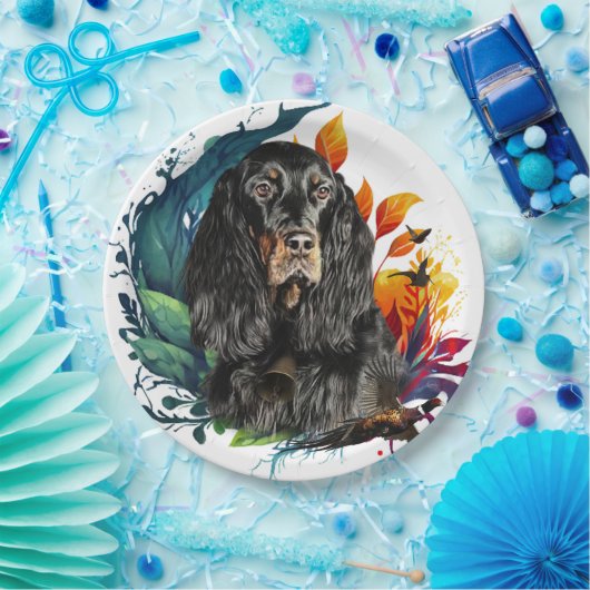 Assiettes En Carton Gordon Setter (Fête)