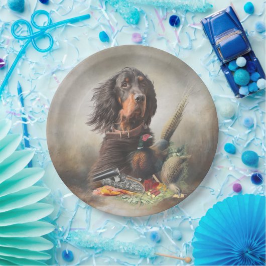 Assiettes En Carton Gordon setter avec faisans, Art (Fête)