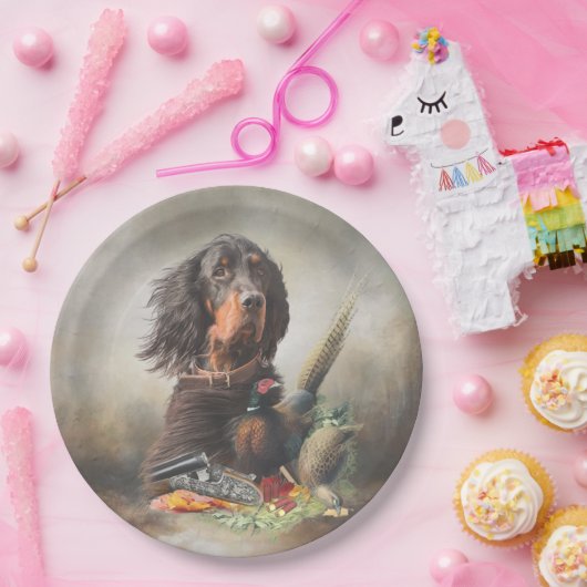 Assiettes En Carton Gordon setter avec faisans, Art (Fête)