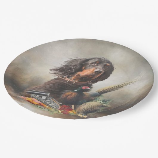 Assiettes En Carton Gordon setter avec faisans, Art (Angle)