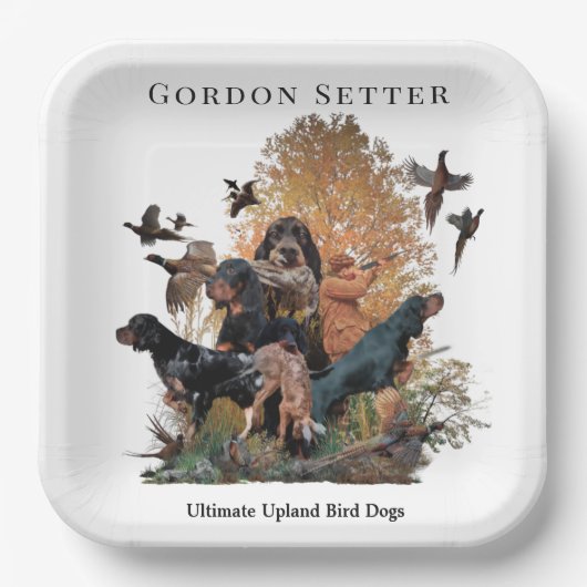 Assiettes En Carton Gordon Setter, saison de chasse (Recto)