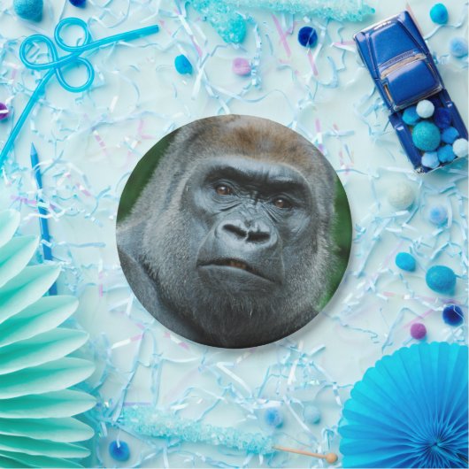 Assiettes En Carton Gorille perplexe (Fête)