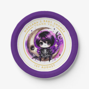 Assiettes En Carton Goth Baby Boy Shower Livrée par Crow Merci