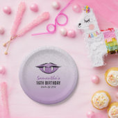 Assiettes En Carton Goth Lèvres Vampire Halloween Plaque papier d'anni (Fête)