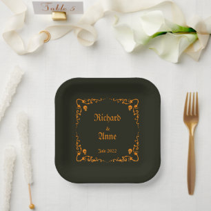 Assiettes En Carton Goth ou Mariage d'Halloween