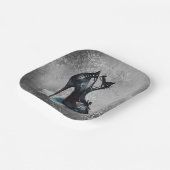 Assiettes En Carton Goth Vogue Grunge | Turquoise Splash Stiletto haut (Angulaire)