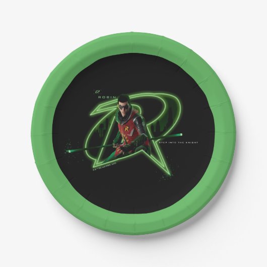 Assiettes En Carton Gotham Knights Robin en logo (Devant)