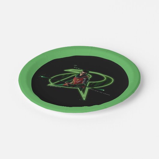 Assiettes En Carton Gotham Knights Robin en logo (Angle)