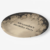 Assiettes En Carton Gothic Arch Black Rose Birthday (Angle)