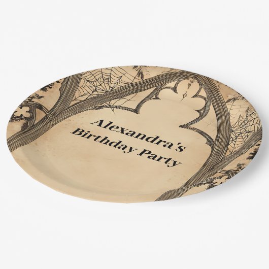 Assiettes En Carton Gothic Arch Midnight Birthday (Angle)