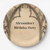 Assiettes En Carton Gothic Arch Midnight Birthday (Devant)