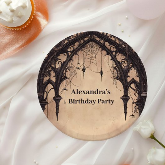 Assiettes En Carton Gothic Arch Midnight Birthday