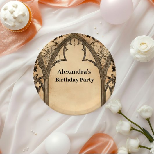 Assiettes En Carton Gothic Arch Midnight Birthday