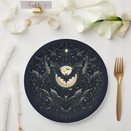 Assiettes En Carton Gothic Bats (Mariage)