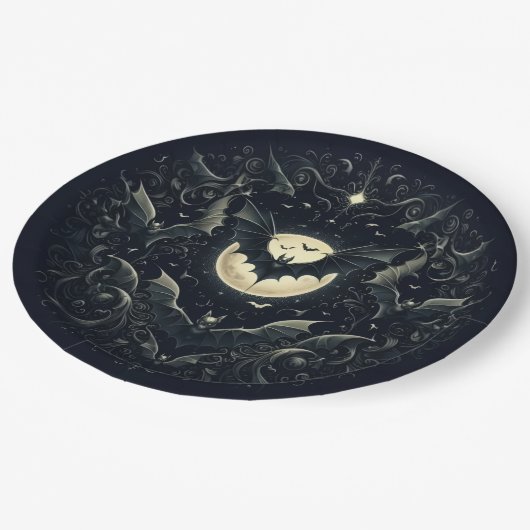 Assiettes En Carton Gothic Bats (Angle)