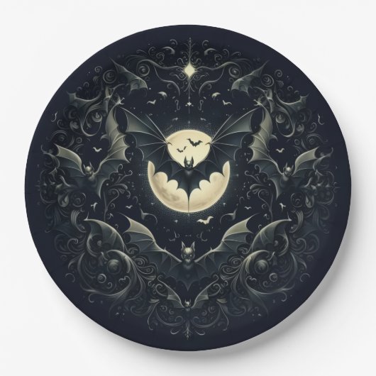 Assiettes En Carton Gothic Bats (Devant)