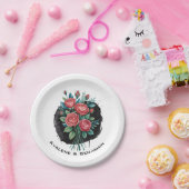 Assiettes En Carton Gothic Rose Wedding Frame (Fête)