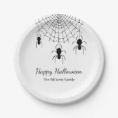 Assiettes En Carton Gothique Araignées Noir Blanc Halloween Party (Devant)