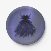 Assiettes En Carton Gothique Fairy Indigo Gown | Fleur royale violet p (Devant)