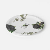 Assiettes En Carton Gothique Halloween Rose noir Mariage blanc (Angle)