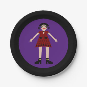 Assiettes En Carton Gothique Halloween Vampire Lady