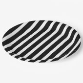 Assiettes En Carton Gothique noir et blanc rayures Anniversaire (Angle)